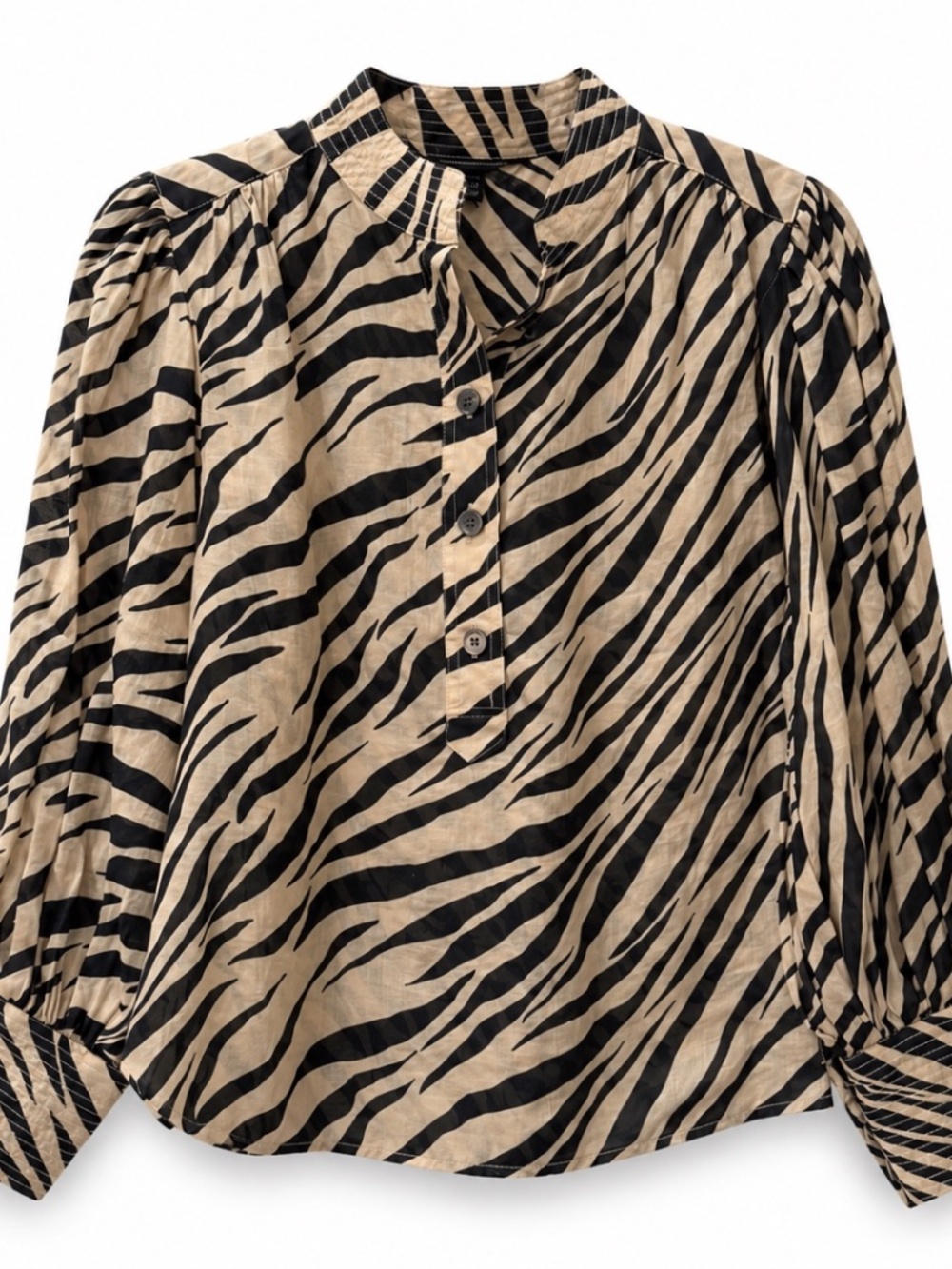 Banana Republic Petite XS Zebra Print Blouse